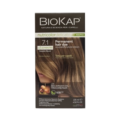 BioKap Nutricolor Delicato RAPID Swedish Blond  7.1 Permanent Hair Dye 135ml